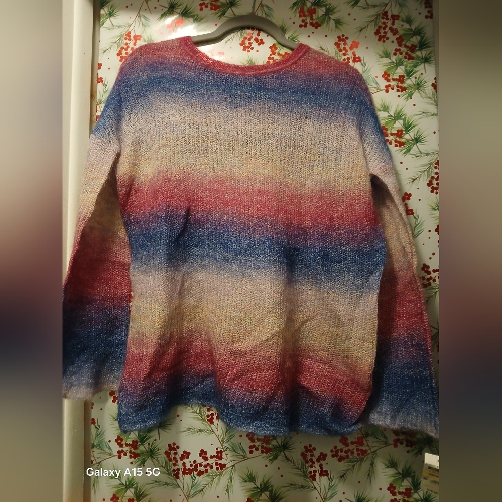 Woman's i.n.c. multi color mohair sweater size medium